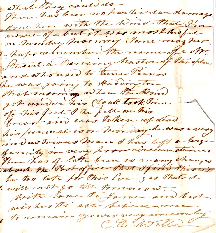 inside of letter